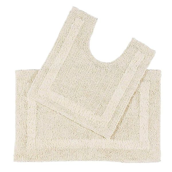 Homescapes Badematte 2-tlg. Badgarnitur creme aus günstig online kaufen