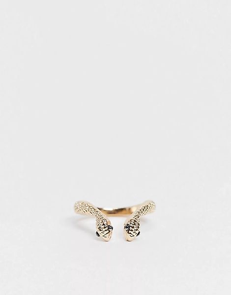 ASOS DESIGN – Goldfarbener Ring für den kleinen Finger mit Schlangendesign günstig online kaufen