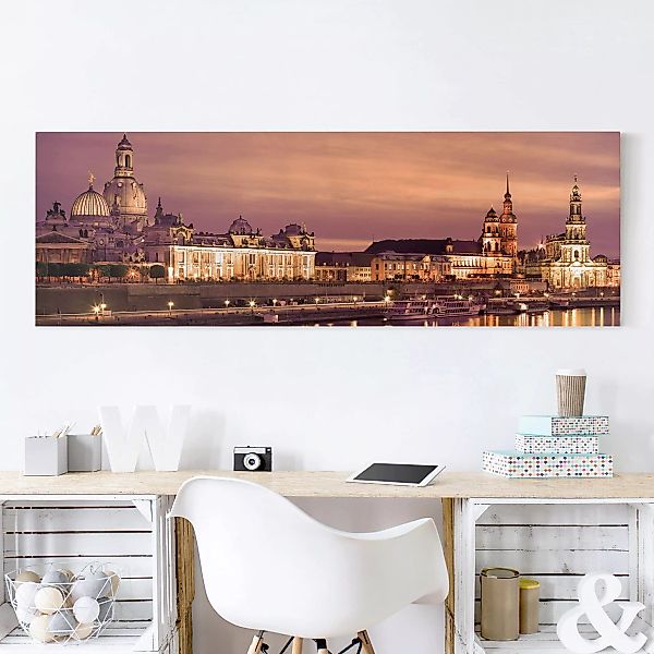 Leinwandbild Architektur & Skyline - Panorama Canalettoblick Dresden günstig online kaufen