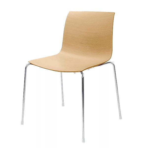 Arper - Catifa 46 Stuhl einfarbig Gestell Chrom - eiche/Außenschale glänzen günstig online kaufen