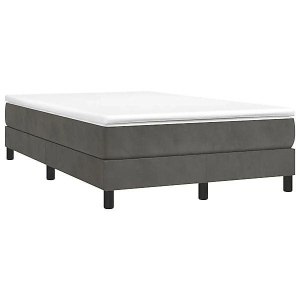 vidaXL Boxspringbett mit Matratze Dunkelgrau 120x190 cm Samt 3269678 günstig online kaufen