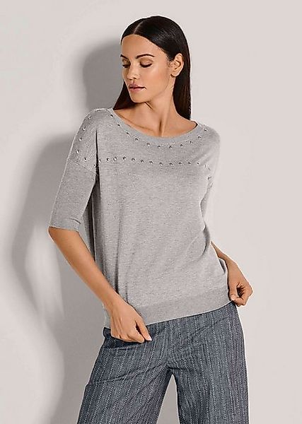 MADELEINE Strickpullover Halbarm-Pullover mit Ziersteinen günstig online kaufen