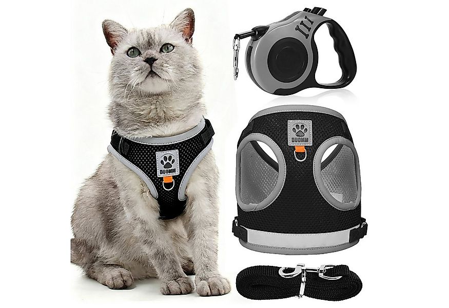 BlingBin Katzen-Geschirr Katzengeschirr mit Leine Verstellbar Ausbruchsiche günstig online kaufen