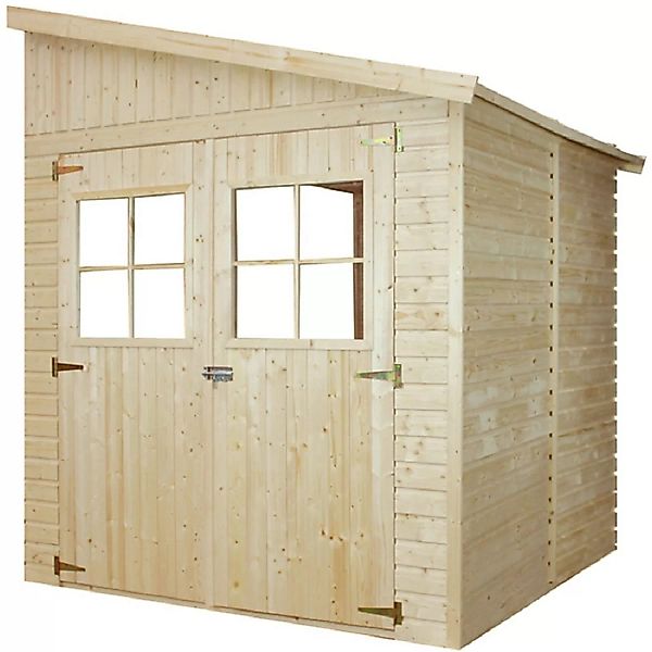 Timbela Anbau-Gartenhaus Holz M338 4 m² ohne Seitenwand ohne Boden günstig online kaufen