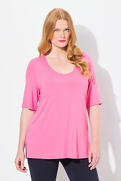 Ulla Popken T-Shirt T-Shirt vorne doppellagig günstig online kaufen