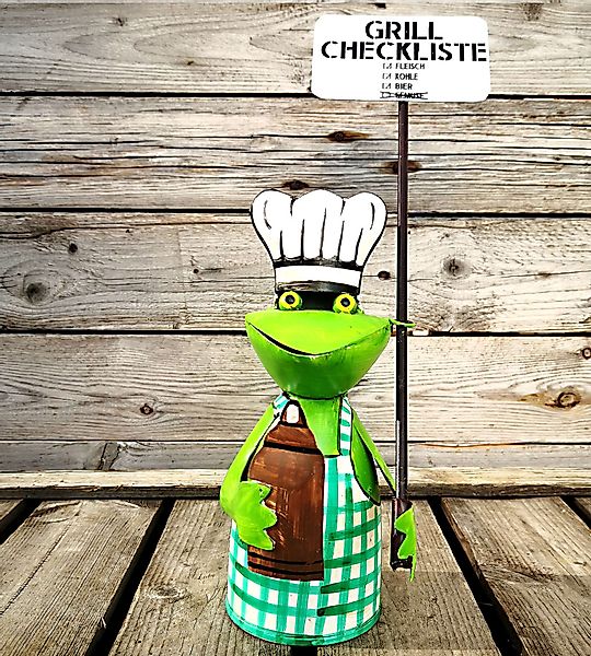 Paulslandhaus Gartenfigur Zaunhocker BBQ Frosch Grillmeister günstig online kaufen