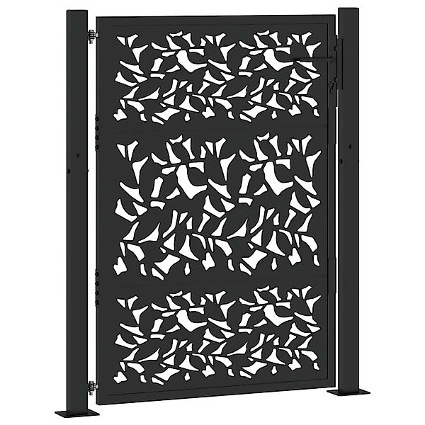 vidaXL Gartentor Schwarz 105 x 130 cm Stahlblatt-Design 4100960 günstig online kaufen