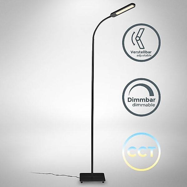 B.K.Licht Stehlampe LED Stehleuchte Schwarz Dimmbar günstig online kaufen