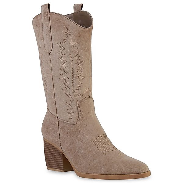 VAN HILL 838384 Cowboystiefel Damen Stiefel Cowboystiefel Holzoptikabsatz S günstig online kaufen