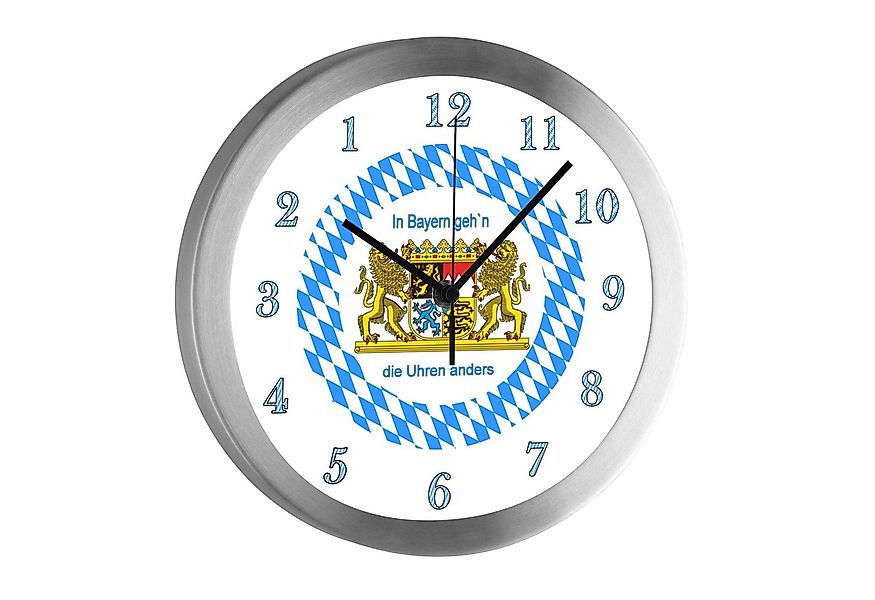CreaDesign Wanduhr Wanduhr Bayern, rückwärtslaufende Zeiger, In Bayern gehe günstig online kaufen