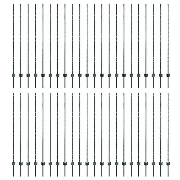 vidaXL Zaunpfosten 44 Stk Grün 200 cm Stahl 3335927 günstig online kaufen