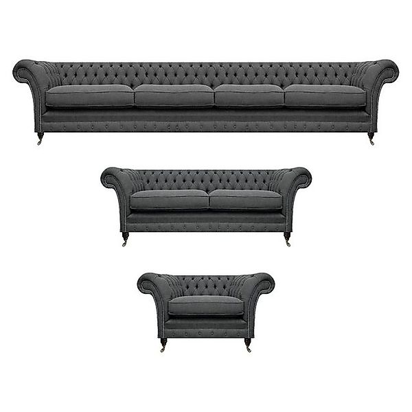 JVmoebel Chesterfield-Sofa Luxus Set 3tlg Polstermöbel Sofas Komplett Wohnz günstig online kaufen