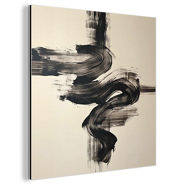 MuchoWow Metallbild Wellen - Pinselstriche - günstig online kaufen