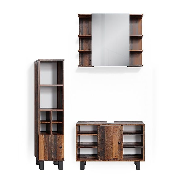 Vicco Badmöbel-Set Fynn, Antikholz, 3 Teile, günstig online kaufen