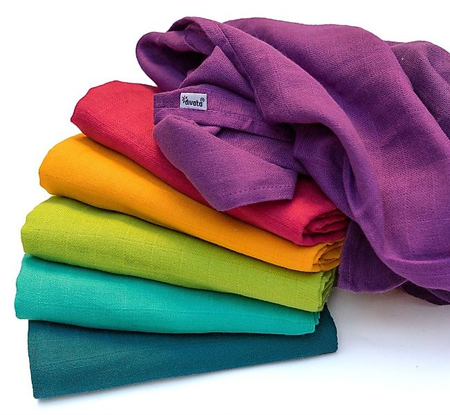 divata Spucktuch 6er Set Baby Mulltücher 80x80cm - Bunte Farbige Mullwindel günstig online kaufen
