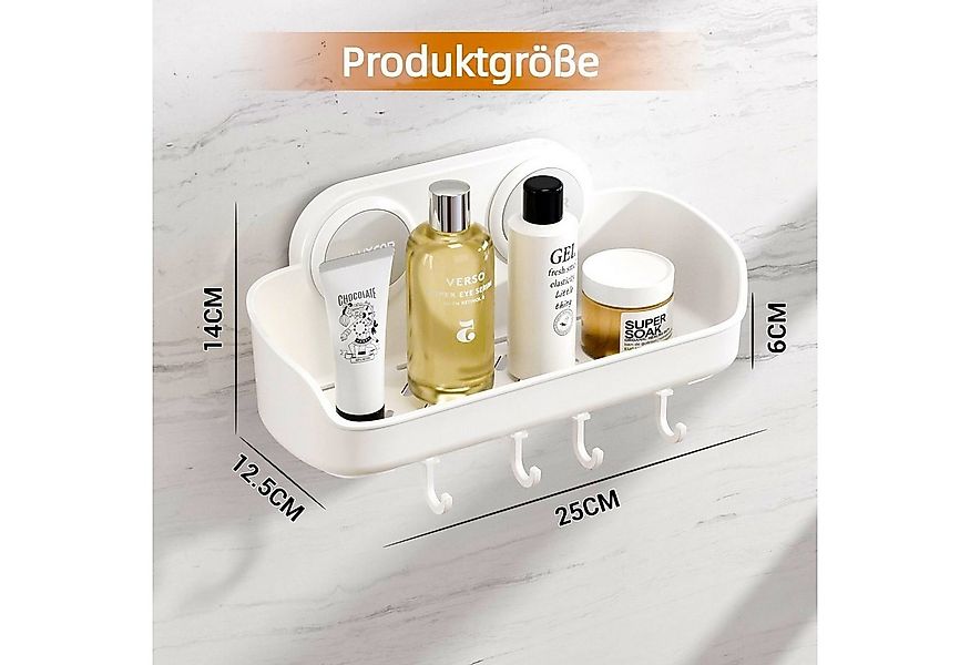 Elegear Duschablage Duschablage Ohne Bohren, 25X12.5cm Duschkorb mit Saugna günstig online kaufen