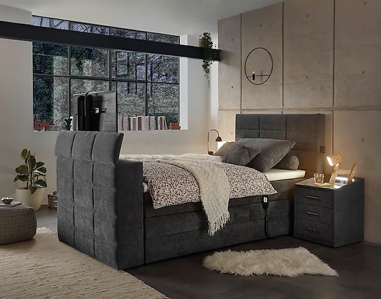 ED EXCITING DESIGN Boxspringbett »Denver«, inkl. Motorverstellung, Duo-Matr günstig online kaufen