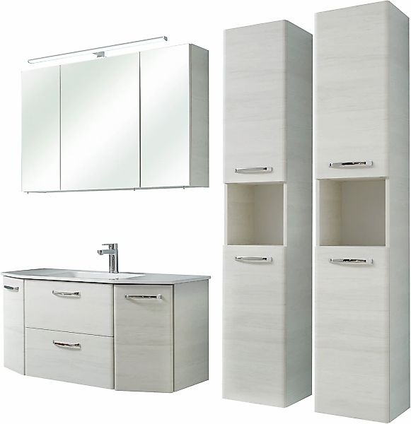 Saphir Badmöbel-Set "Quickset 936 4-teilig, Glaswaschtisch und LED-Spiegels günstig online kaufen