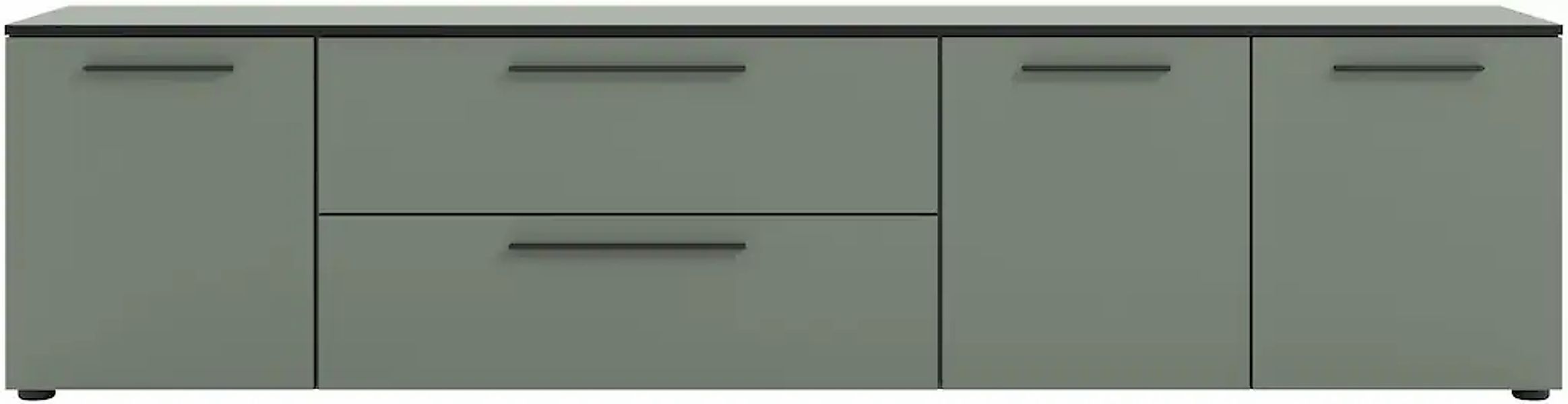 Manjana Möbel Lowboard "Lowboard mit Schwarz matten Metallgriffen" günstig online kaufen