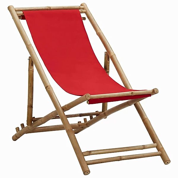 vidaXL Gartenstuhl Liegestuhl Bambus und Canvas günstig online kaufen