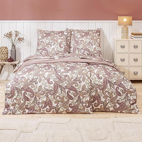 Estella Interlock Jersey Bettwäsche 6955-290 Paisley Koralle 135x200 günstig online kaufen