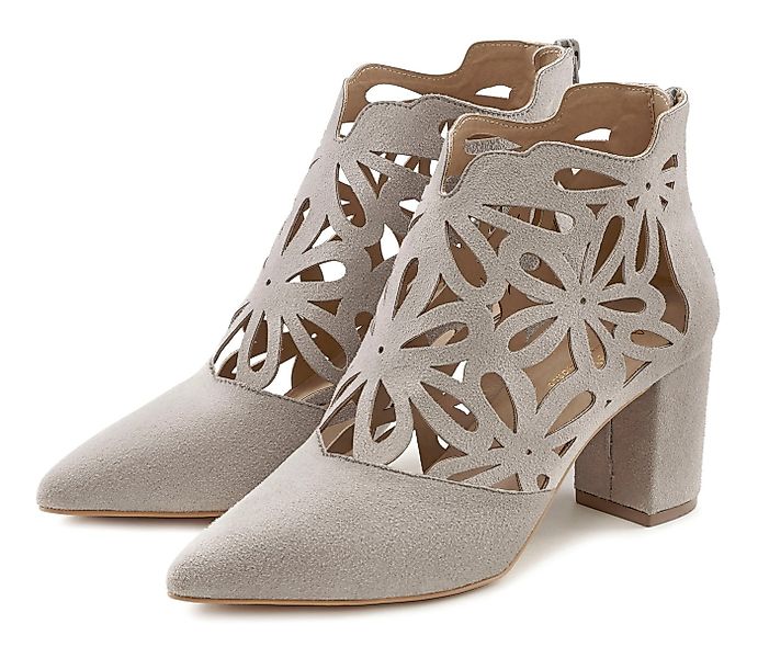 LASCANA High-Heel-Stiefelette mit femininer Spitze und Blockabsatz, Ankle B günstig online kaufen