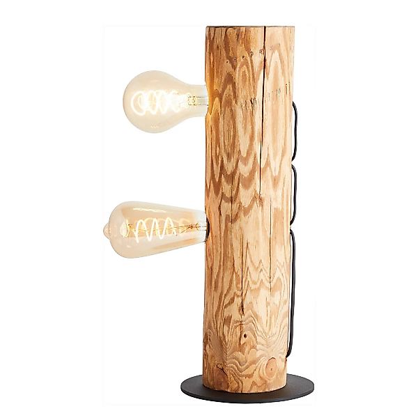 BRILLIANT ODUN Tischleuchte 41 cm Holz / Metall Kiefer gebeizt 2-Flammig günstig online kaufen