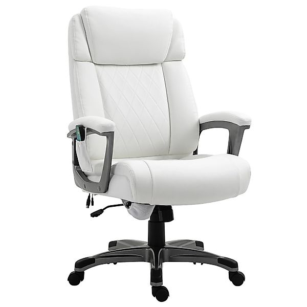 Vinsetto Massage-Bürostuhl Kunstleder Schaumstoff Weiß 70B x 76,5T x 124H c günstig online kaufen