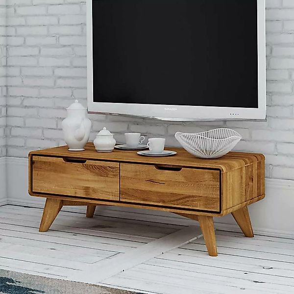 TV Tisch aus Wildeiche Massivholz 90 cm breit günstig online kaufen