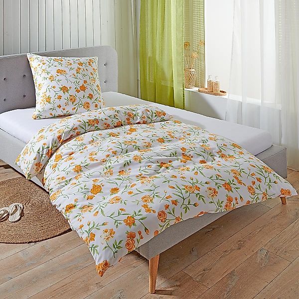 TRAUMSCHLAF Bettwäsche Nürnberg orange, Mikrofaser, 3 günstig online kaufen