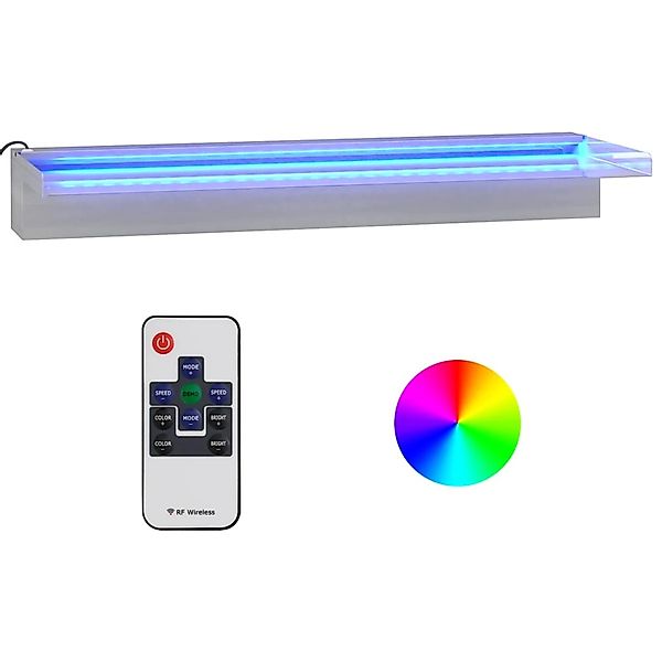 VidaXL Wasserfall-Element mit RGB LEDs Edelstahl 60 cm günstig online kaufen