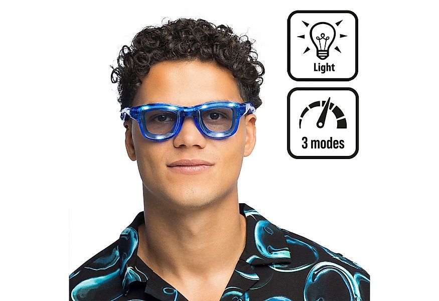 Boland Verkleidungsmaske LED Partybrille 'Blink', 3 Leuchtmodi günstig online kaufen