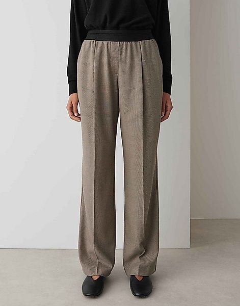 OPUS Bundfaltenhose MAROU CITY mit Pepitamuster High Rise, Long, Wide Leg günstig online kaufen