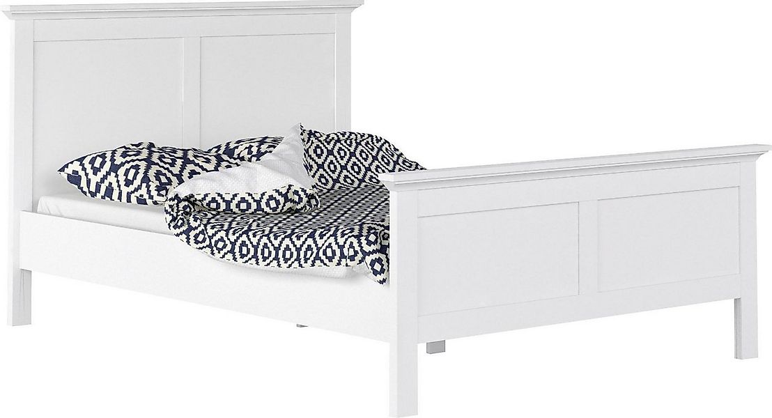 Home affaire Bett Paris Bettgestell, Doppelbett, mit Kassetten-Optik an Kop günstig online kaufen