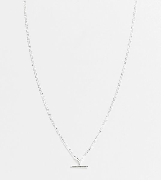 ASOS DESIGN – Halskette aus Sterlingsilber mit T-Steg-Verschluss günstig online kaufen