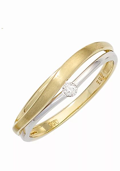 JOBO Diamantring, 585 Gold bicolor mit Diamant günstig online kaufen