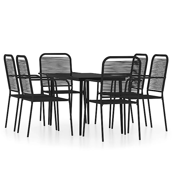 vidaXL 7-Tlg Garten-Essgruppe Schwarz 3099146 günstig online kaufen