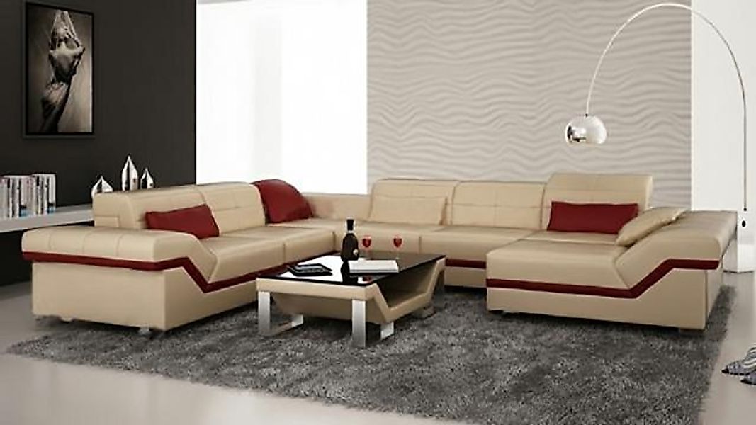 JVmoebel Ecksofa LEDERSOFA XXL WOHNLANDSCHAFT ECKSOFA DESIGN SOFA COUCH GAR günstig online kaufen