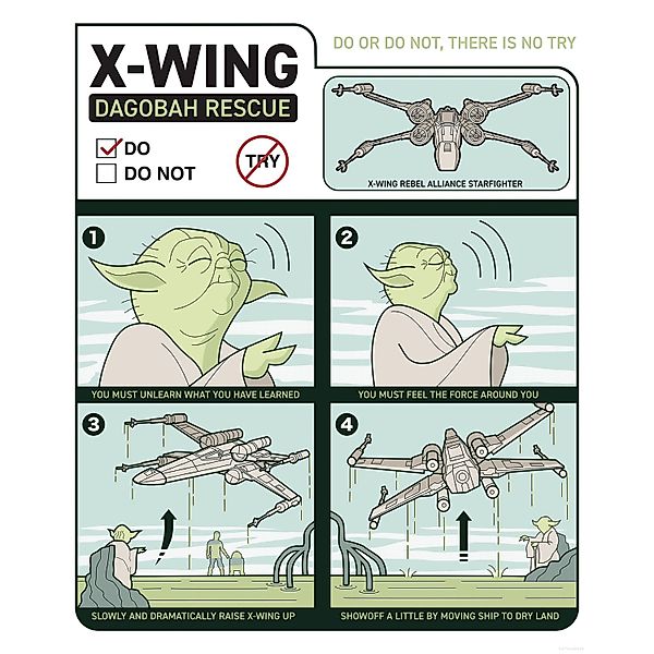 Komar Wandbild Star Wars X-Wing Instructions 40 cm x 50 cm Blau günstig online kaufen
