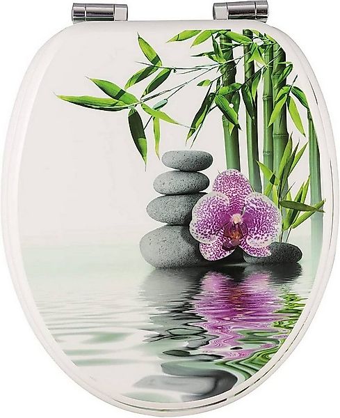 Woltu WC-Sitz (1-St), WC-Sitz MDF mit Absenkautomatik Steine Blumen günstig online kaufen