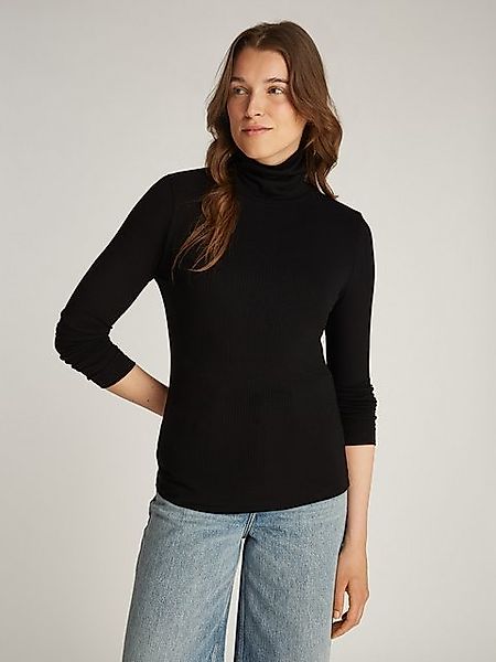 Tommy Hilfiger Langarmshirt SLIM 5X2 RIB ROLL-NK LS in gerippter Struktur günstig online kaufen