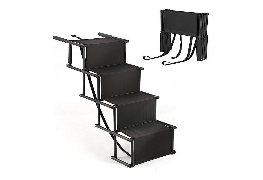 OSTWOLKE Hunderampe Hundetreppe Tiertreppe Auto klappbar 4 Stufen bis 70kg, günstig online kaufen