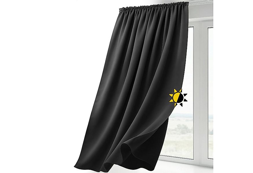 Beautex Verdunkelungsvorhang Verdunkelungsgardine Kräuselband Vorhang blick günstig online kaufen