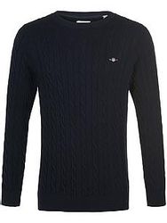 Gant Zopfstrickpullover aus Baumwolle Farbe dunkelblau Größe: 3XL günstig online kaufen