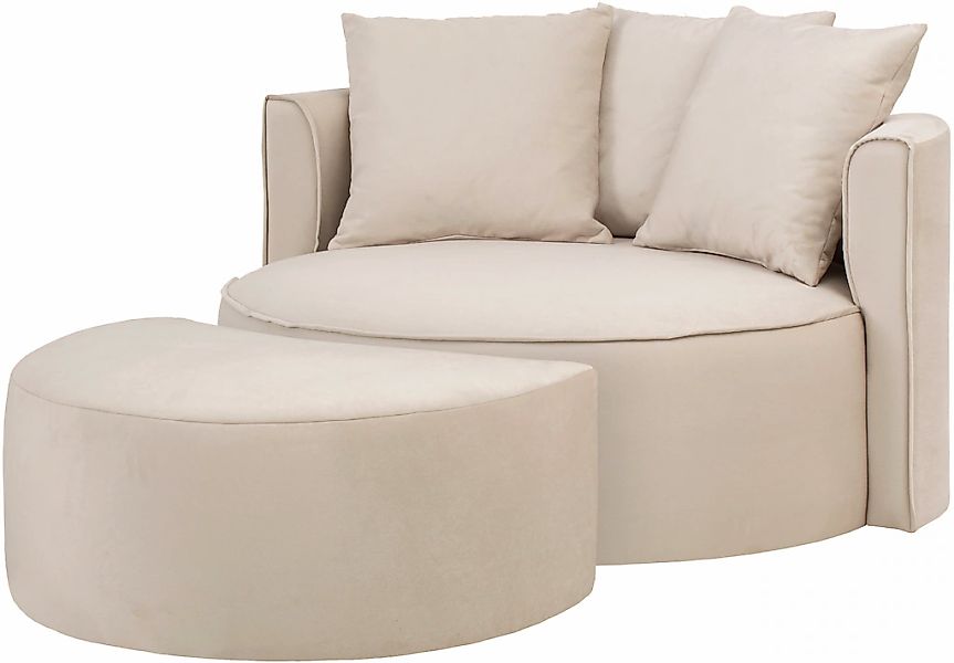 LeGer Home by Lena Gercke XXL-Sessel »ISALIE, Rundsessel mit Hocker, Lesese günstig online kaufen