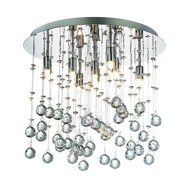 Ideal Lux Deckenlampe Moonlight chrom Metall Kristall 8-flg. günstig online kaufen