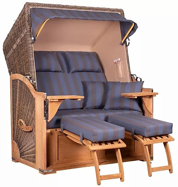 Strandkorb Spiekeroog Teak PE grey Dessin 582 günstig online kaufen