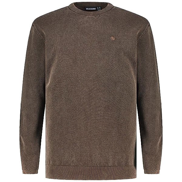 North Pullover mit Struktur Farbe dunkelbraun Größe: 3XL günstig online kaufen