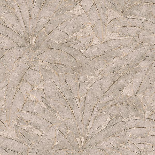 PROFHOME 369275-GU Natur Tapete Dschungel Matt Beige Gold Grau 0,53 m x 10, günstig online kaufen