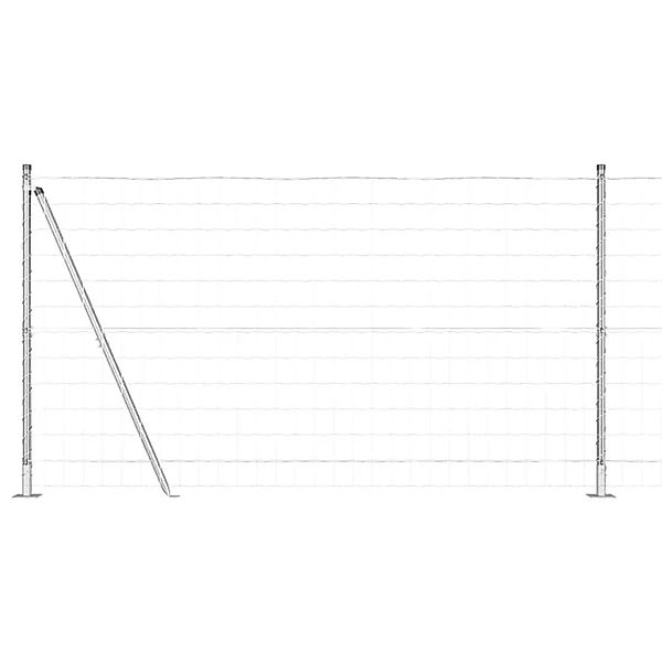 vidaXL Zaun mit Pfosten Silber 1,2 x 10 m Stahl 3351009 günstig online kaufen